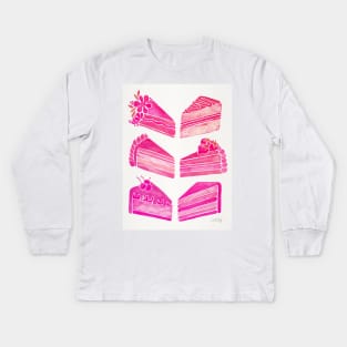 Pink Cake Slices Kids Long Sleeve T-Shirt
